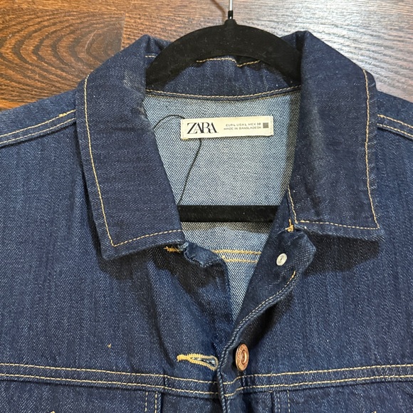 Zara Dark Blue Denim Jumpsuit - Size Large - Picture 2 of 3